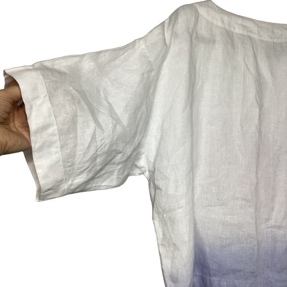 J. Jill Pure Jill Linen Watercolor Flower Floral Flowy Shirt - Size X-Small - Picture 4 of 6